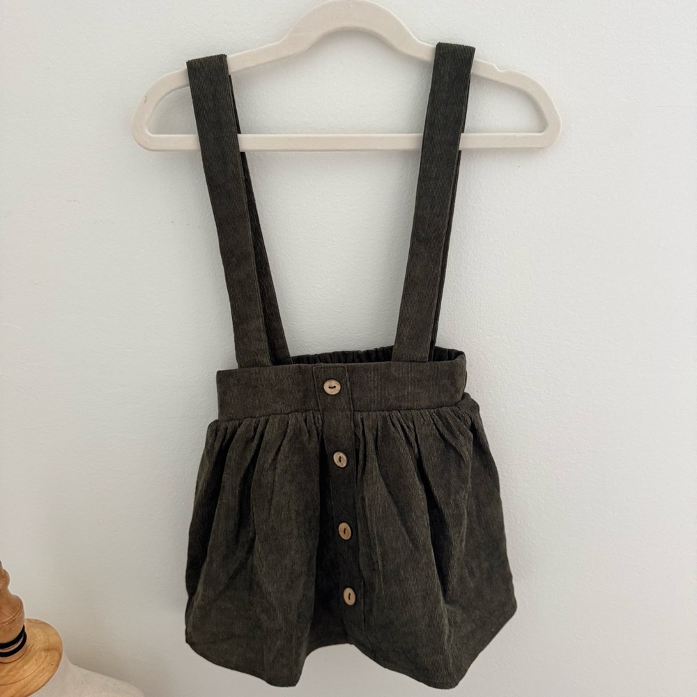 Kids Green Suspender Skirt